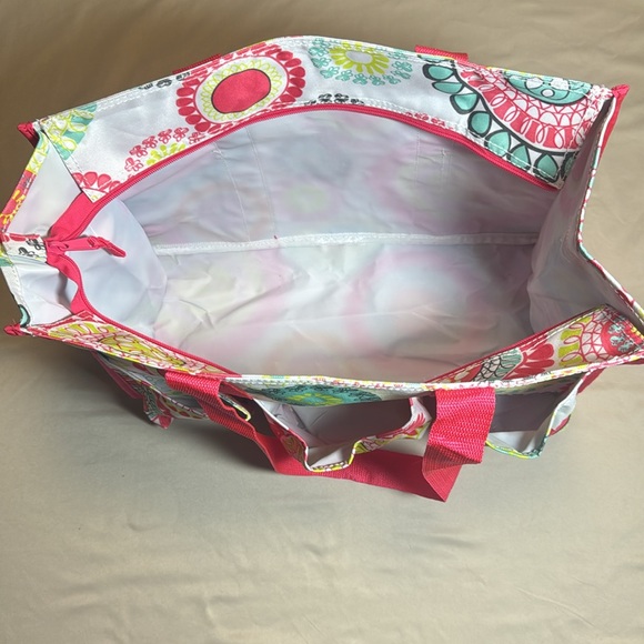 Colorful Thirty-One Organizing Zip Utility Tote in Citrus Medallion Pattern NWOT - Picture 8 of 12